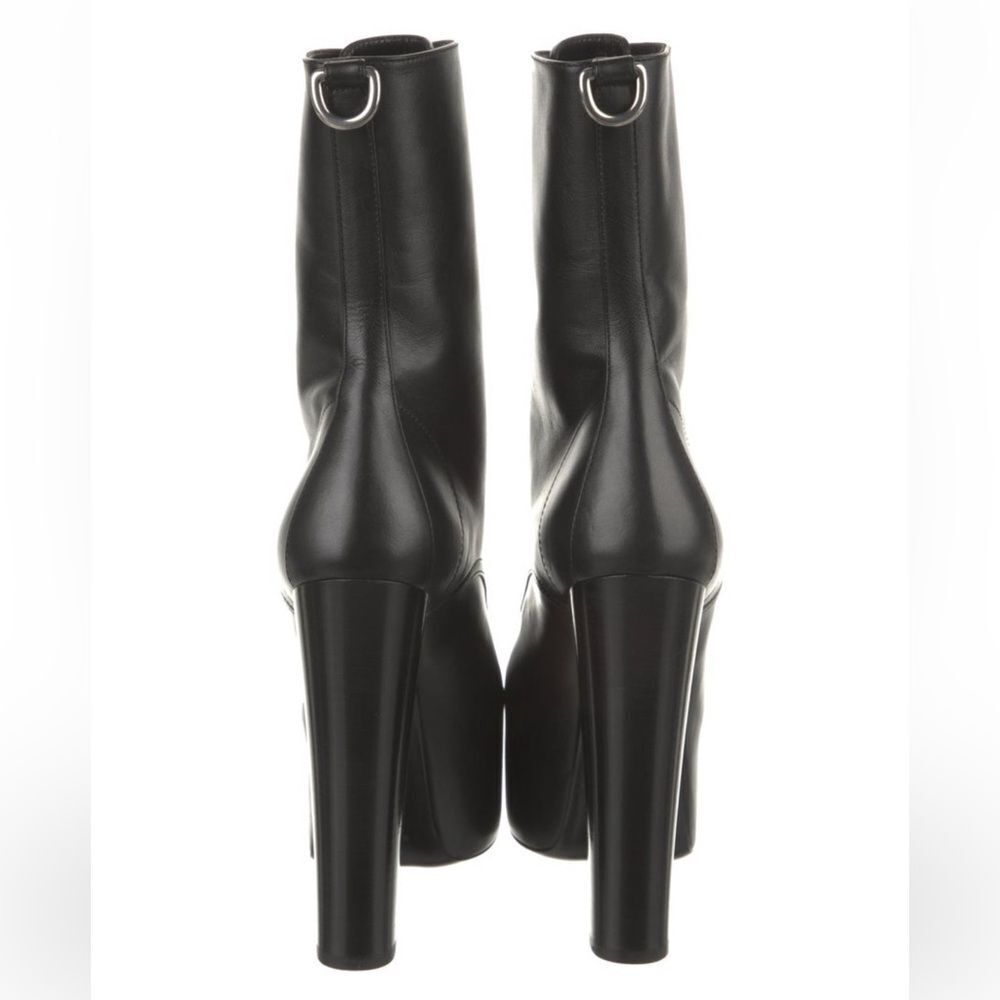 Saint Laurent Leather Lace-Up Boots - Picture 4 of 5